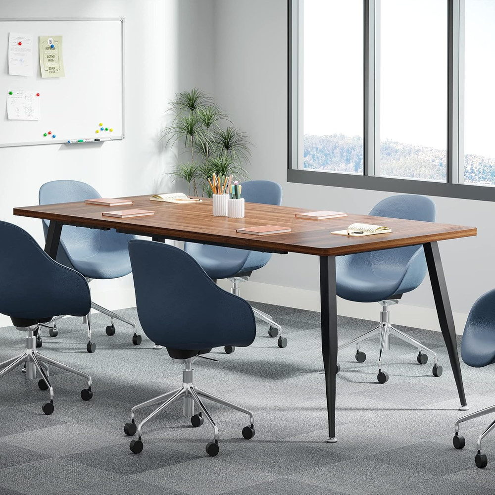6FT Conference Table, Rectangular Meeting Room Tables, Modern Industrial Seminar
