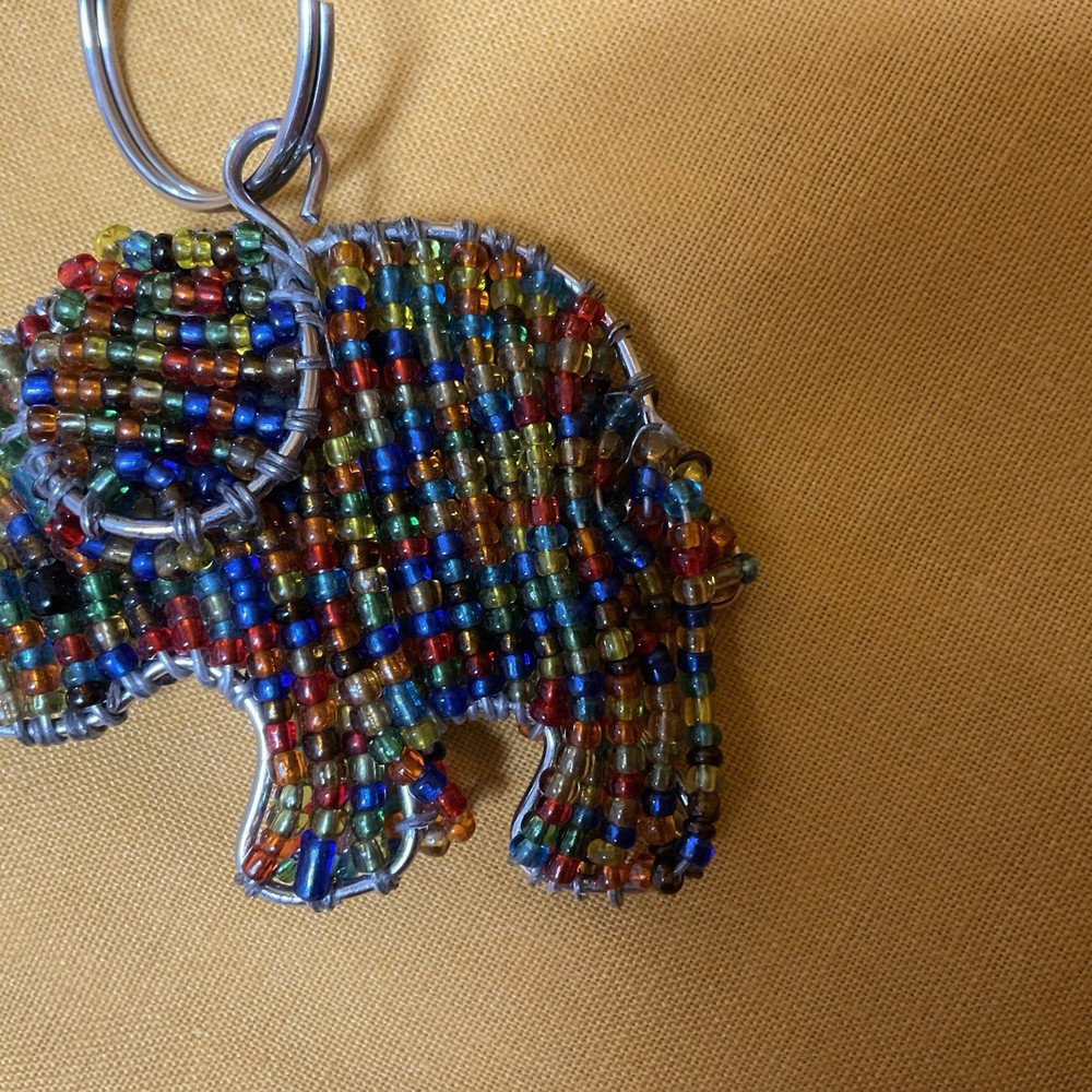 Seed Bead Elephant Key Chain (709)