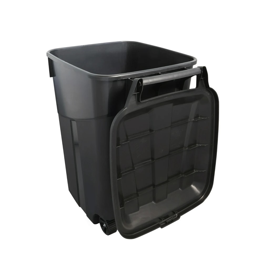 (2 pack) Hyper Tough 45 Gallon Wheeled Heavy Duty Plastic Garbage Can, Black