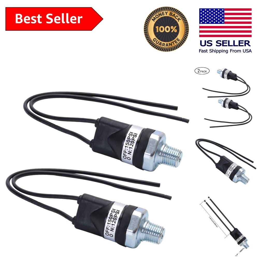 Versatile 120V AC/DC Pressure Switch for Efficient Air Control - 100,000 Cycles