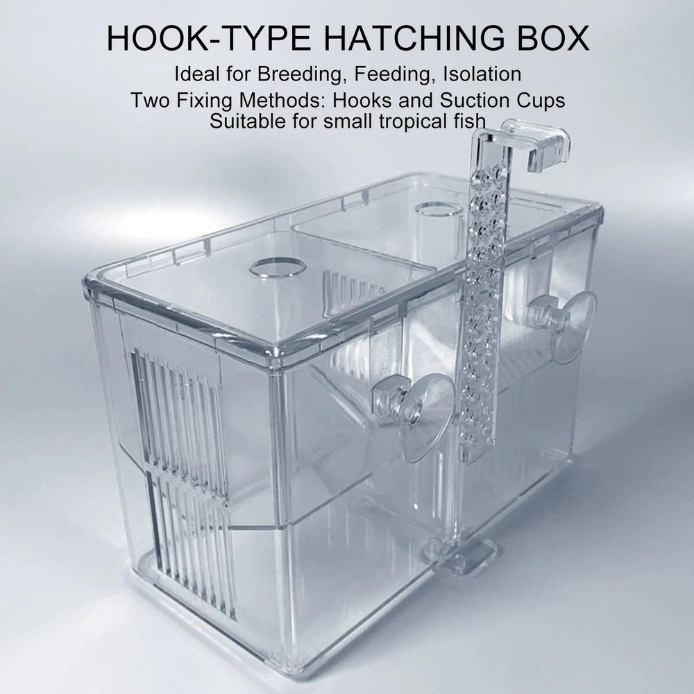Aquarium Breeder Box Transparent Hatching Container Double-Chamber