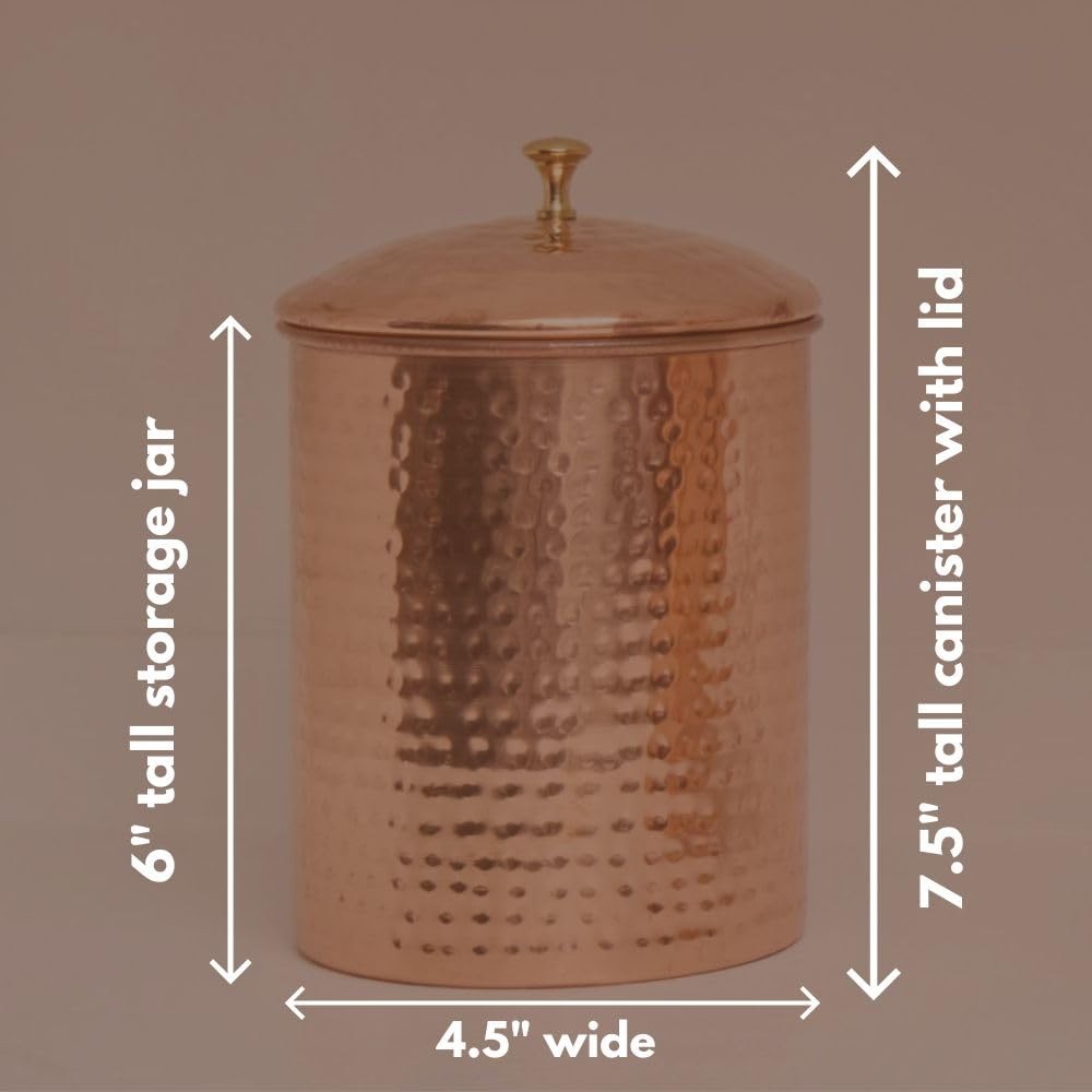 Coffee Canister, Copper, 7.5" Tall