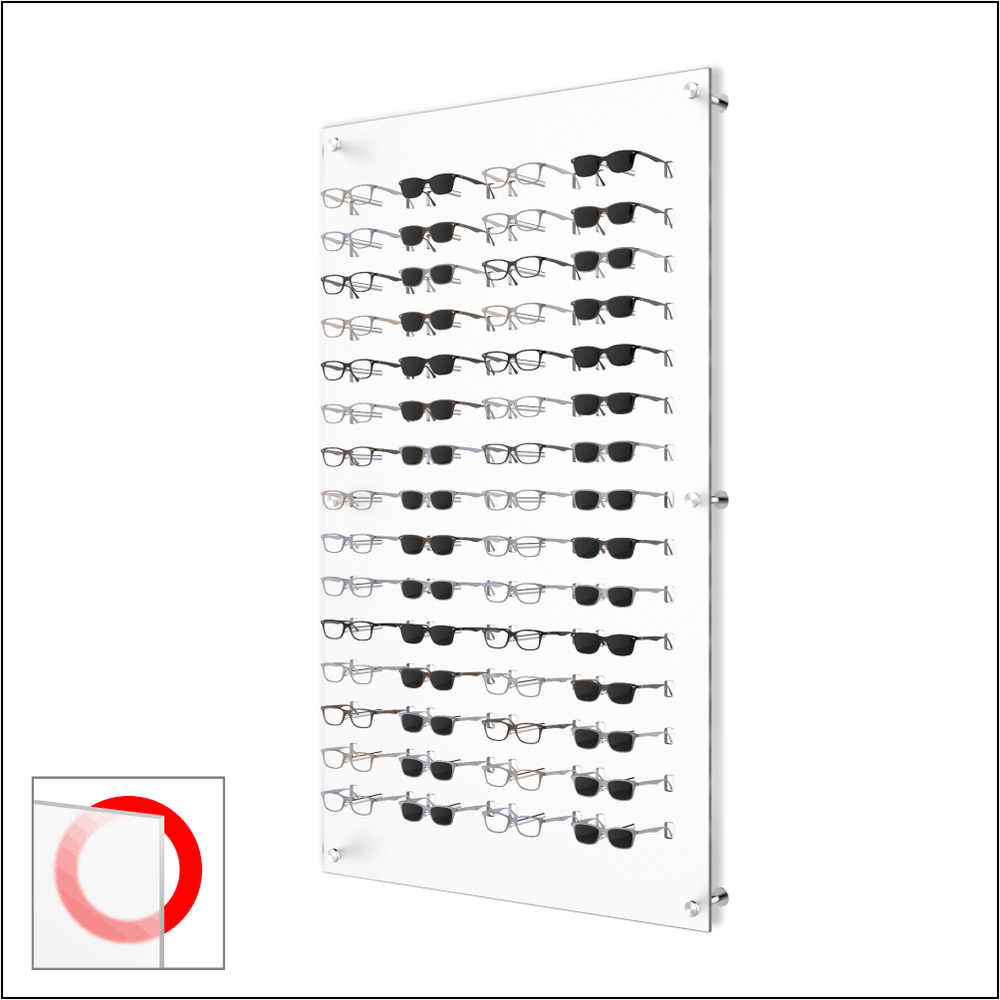 Wall mount Acrylic Optical Frame Display with Hardware - In Frosted White (60FH)