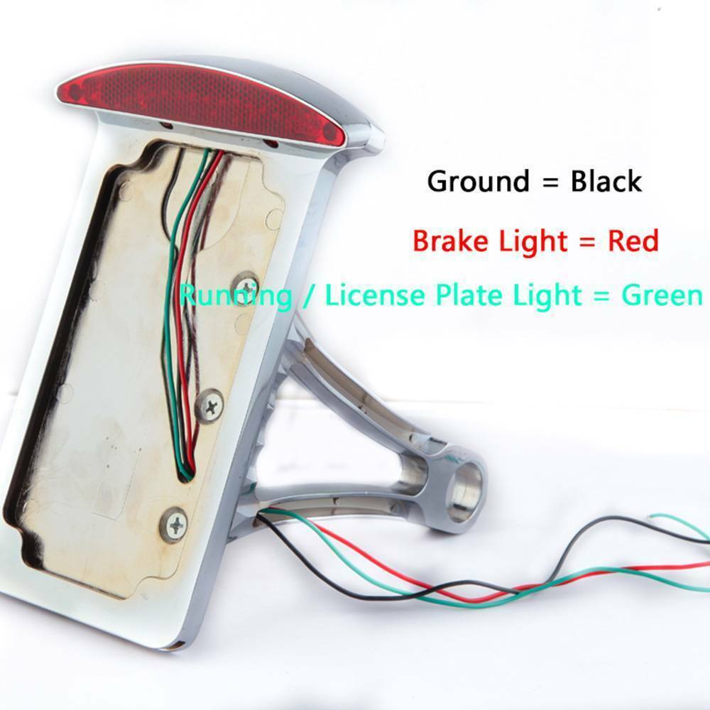 Motorcycle Side Mount License Plate Bracket Tail Light For Harley Bobber Chopper