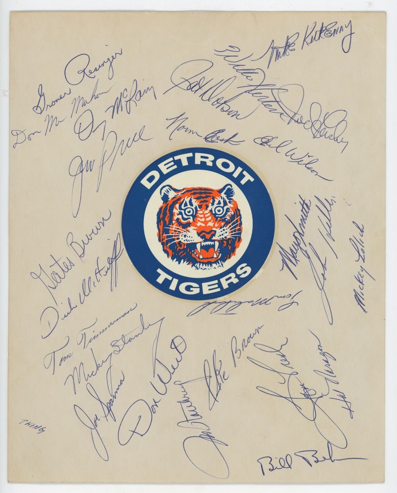 1969 Tigers Signed Team Sheet 9 705518
