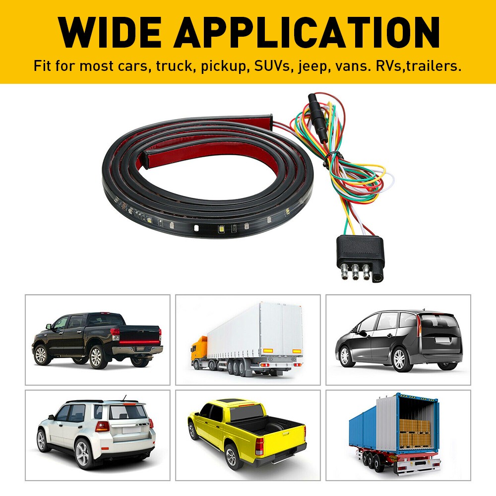 90-LED Tailgate Light Bar 60" Triple Row 5-Function Strip for Pickup Trailer SUV