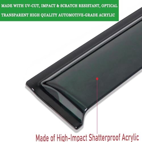 Window Visors Rain Guards for 2002-2008 for 2002-2008 Dodge Ram 1500 Crew Cab