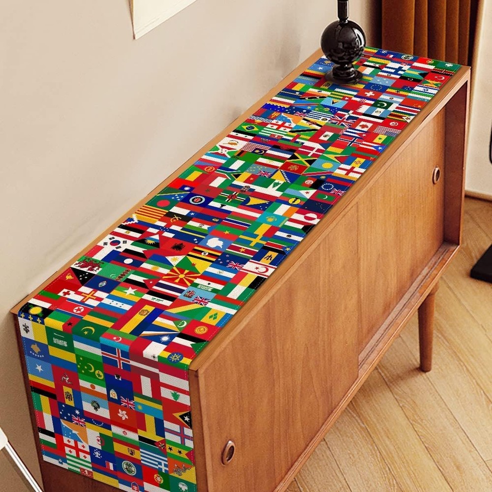 Nepnuser International Flag Table Runner 13" x 108", Multi-color