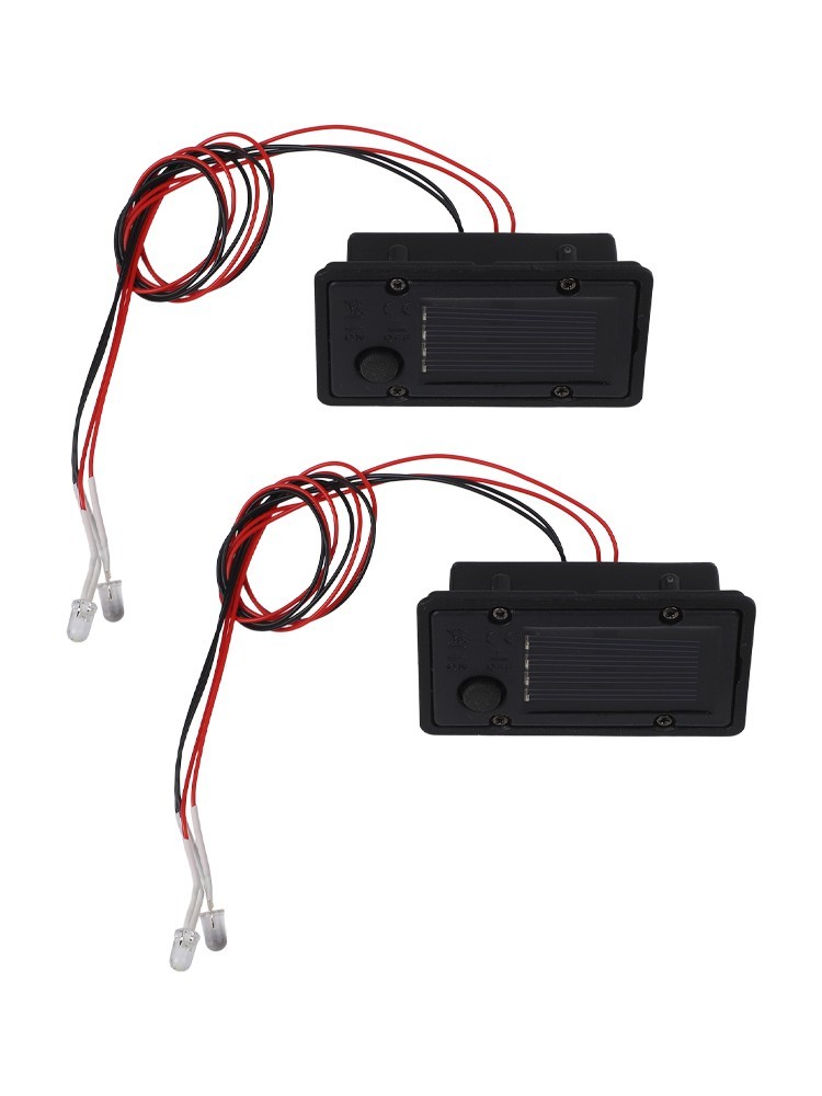 Set of 2 Solar Lantern Replacement Tops with Energy Efficient LED Lights