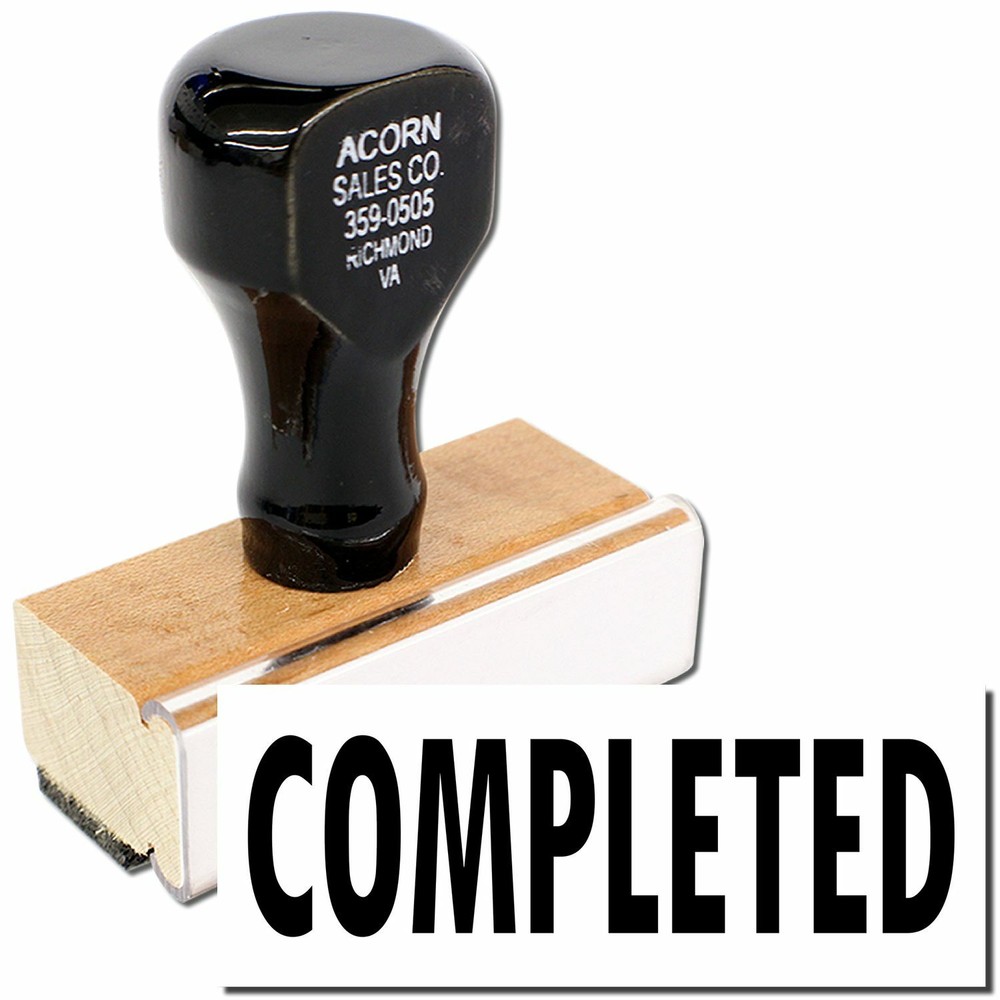 Completed Rubber Stamp Size 1/2" Tall x 1-1/2" Wide