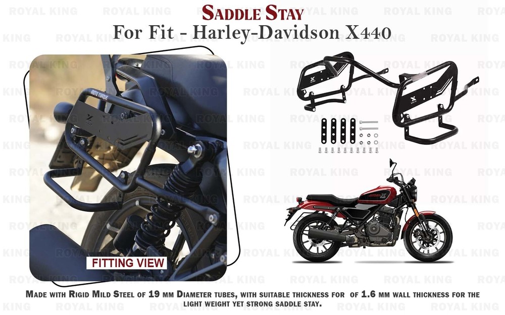 Black "Saddle Stay Fit For Harley Davidson 440x"