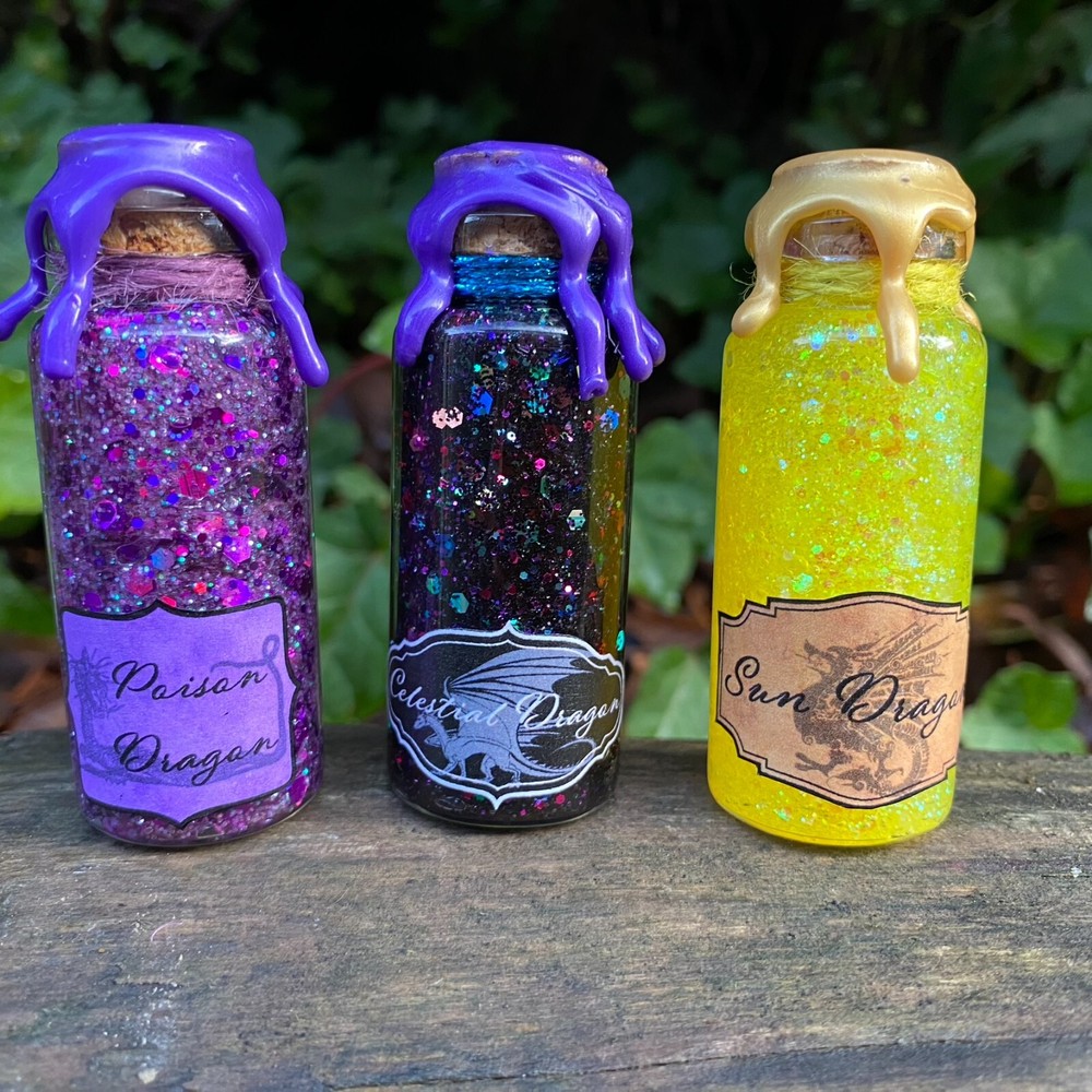MINI Dragon Decorative Potion Bottle Bookshelf Fantasy Decor TTRPG