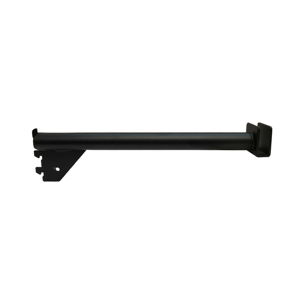 12" Shelf Support Hangrail Bracket Fixture Rack Display System Matte Black-2 PC