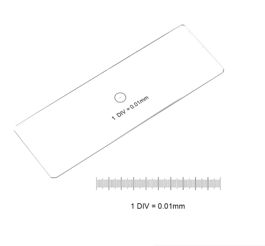 1PC Microscope Micrometer DIV 0.01mm Grid Reticle Glass Calibration Ruler