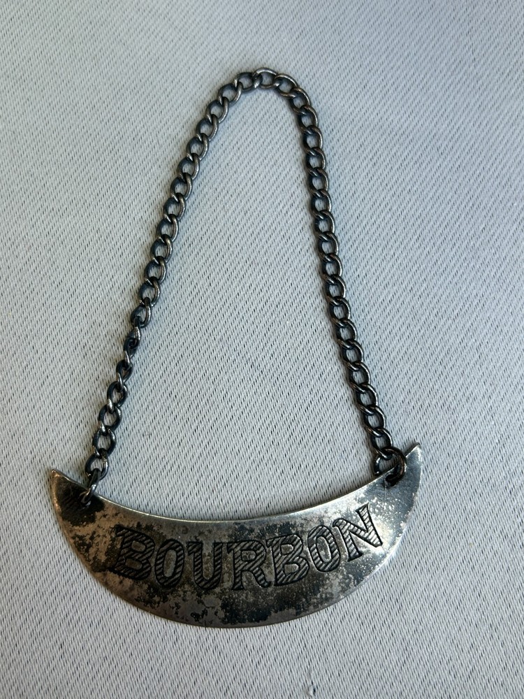 Vintage Sterling Silver Bourbon Decanter Label