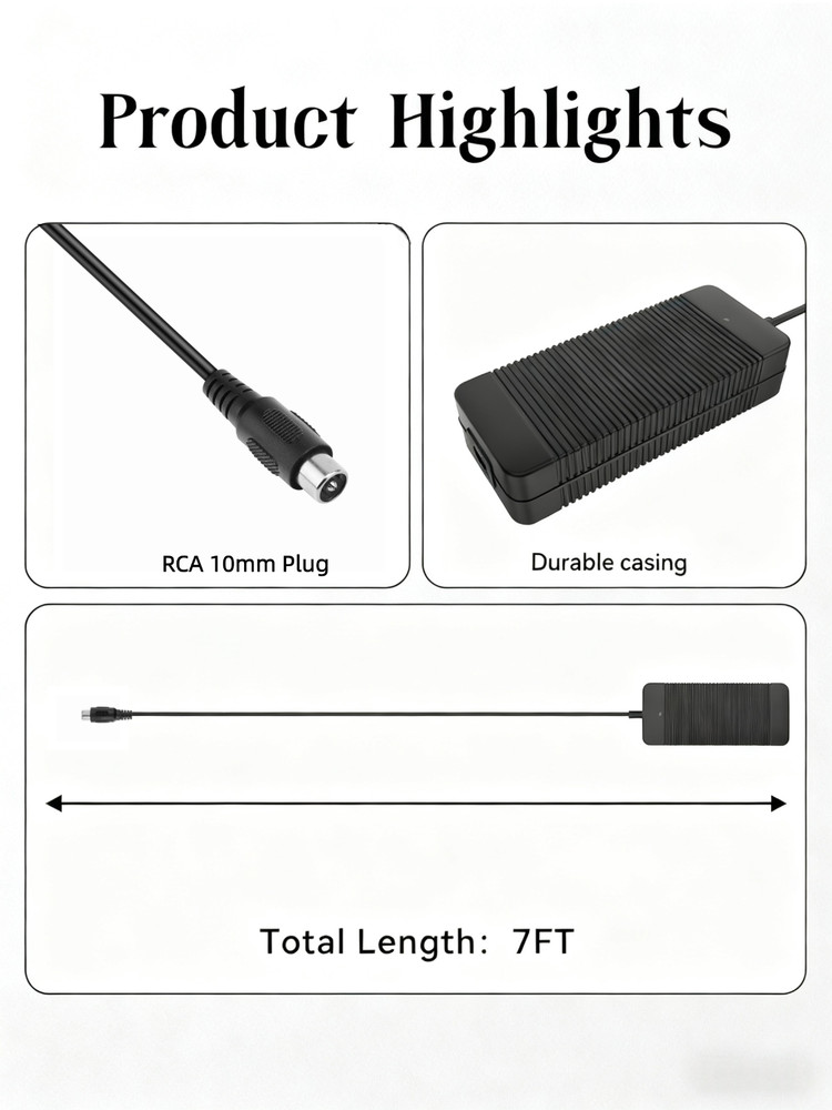 42V 2A Charger with RCA 10mm Plug