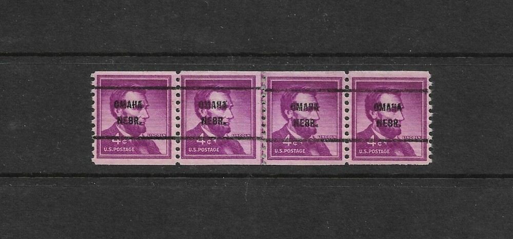 NE Precancel: Omaha NE #1058b-61 Bureau Issue; EFO; Paste-up Str/4; MH/MNH