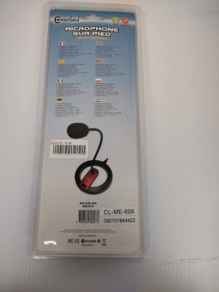 Hi-Fi Desktop Microphone with Base, Adjustable Swan Neck & On/Off Switch