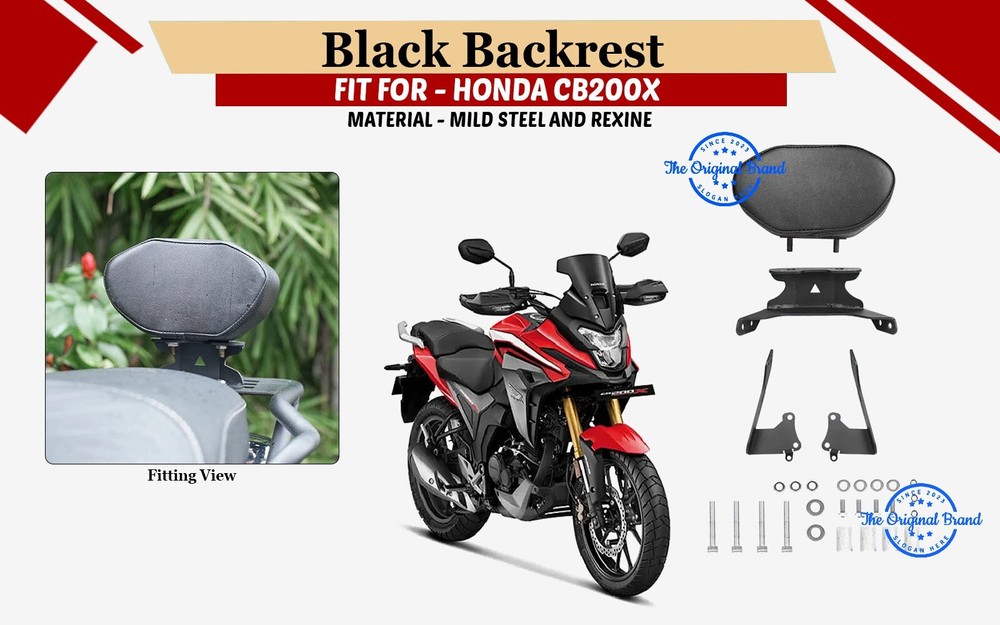 Black Backrest With Pad "Fit For Honda CB200X"