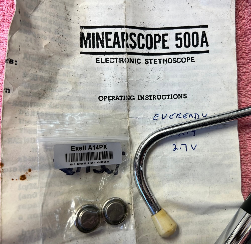 Vintage Minearscope 500A Electronic Stethoscope with case