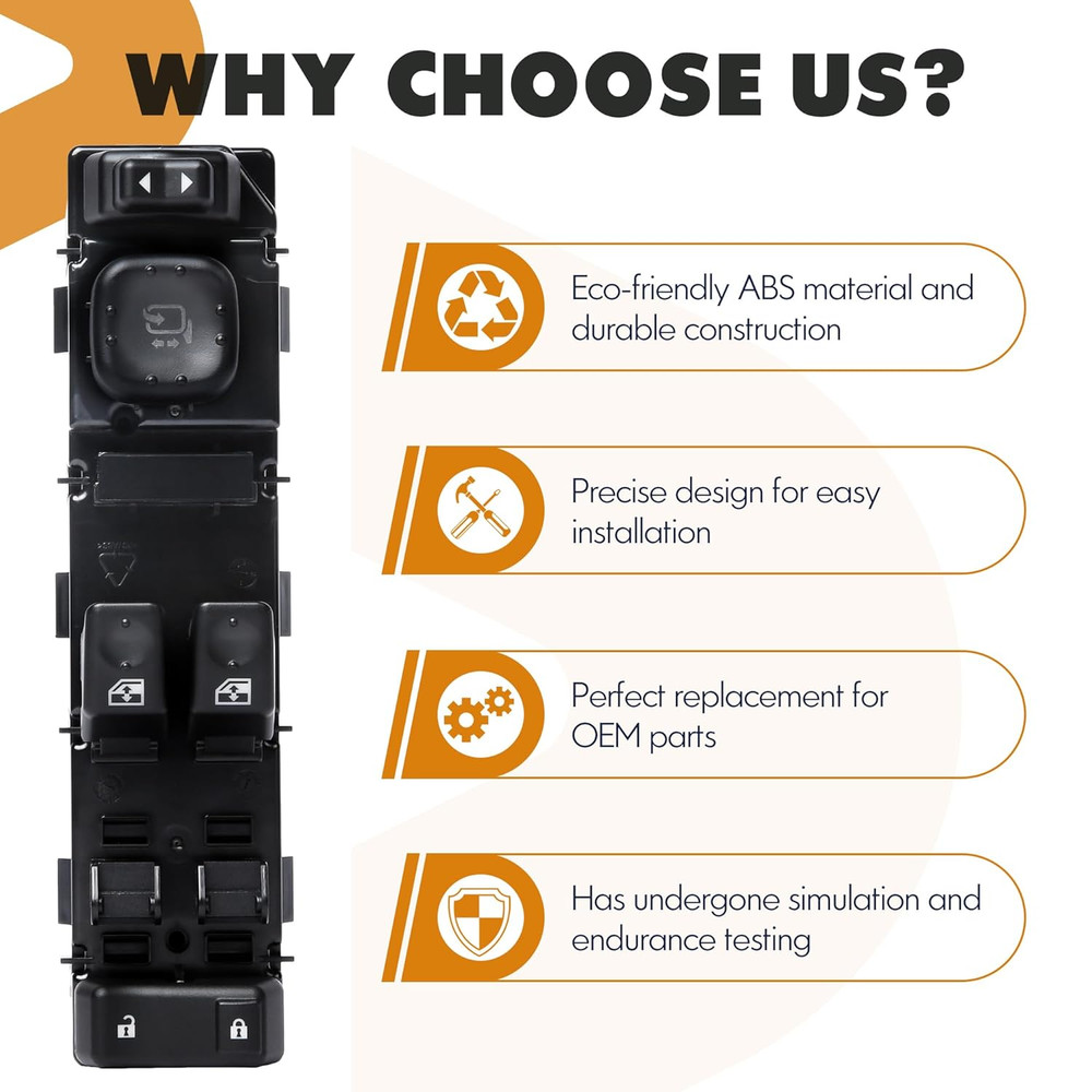 15883322 Driver Side Power Window Switch with Folding Mirror Switch Fit for 2003