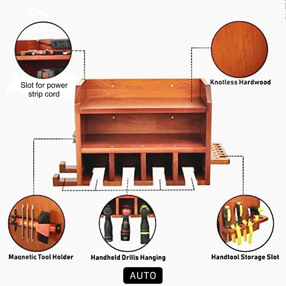 Power Tool Wall Storage & Charging Station • Sturdy, Convenient, Mount Anywhere