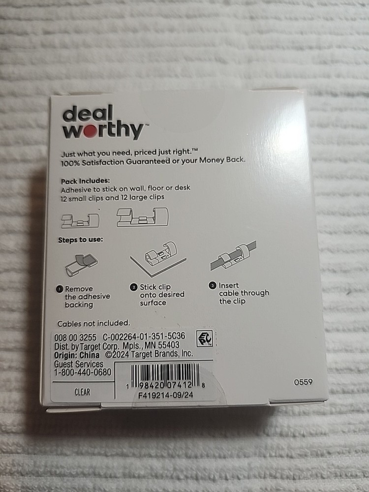 deal worthy Cable Management Clips 24ct