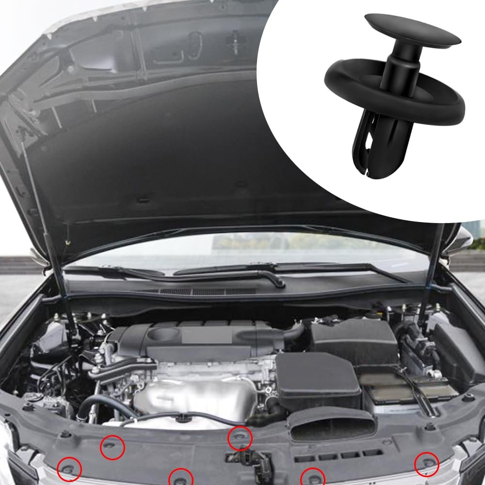 Kutyun 40PCS Engine Under Cover Push-Type Retainer Clips, Car One Size, Black