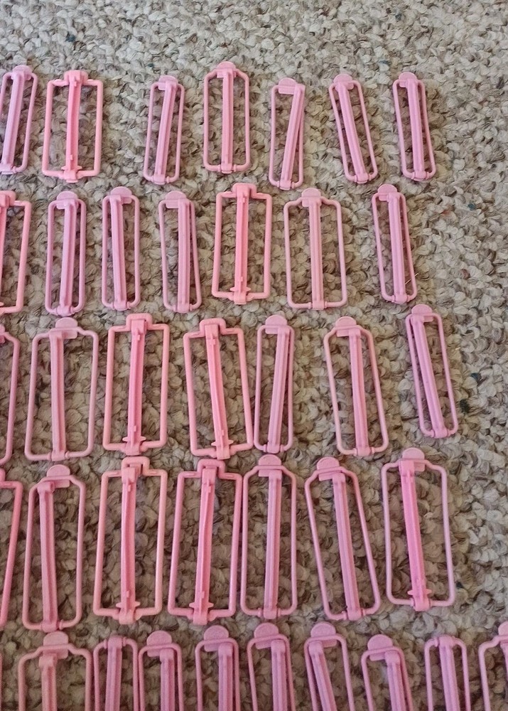 Vintage Lot (40) Plastic Perm Rollers Hair Pieces Foam Rubber Missing