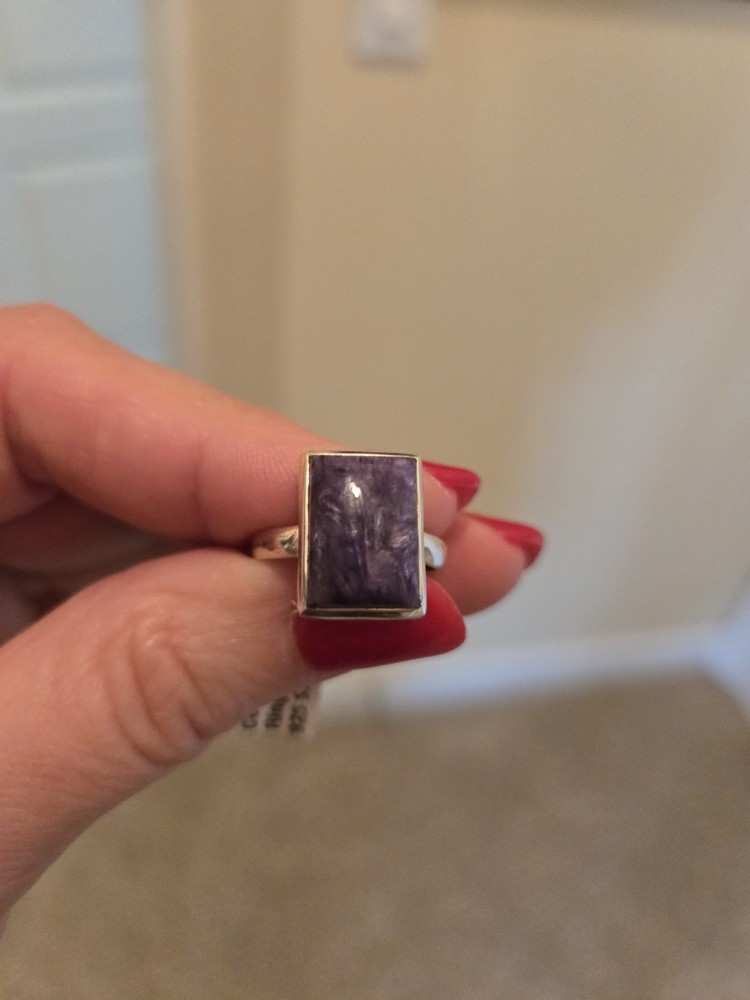 Sterling Silver Purple Charoite Ring sz 7.5