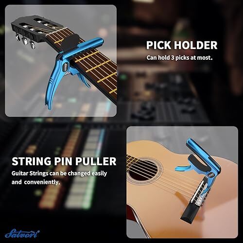 Exclusive Gradient 'Blue-Plated' Heavy-Duty Guitar Capo 'Gradient Plated' Blue