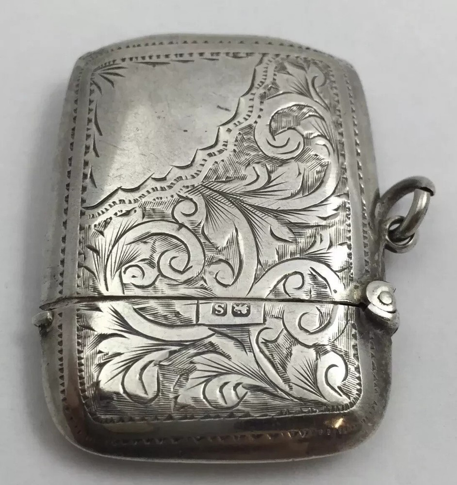 Birmingham Silver Vesta Case By Rolason Brothers 1917