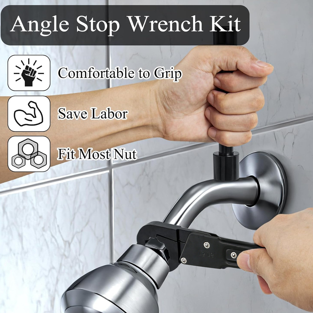 Plumbing Tool Angle Stop Wrench Angle-On Wrench kit Plumbers Wrench Removal Tool