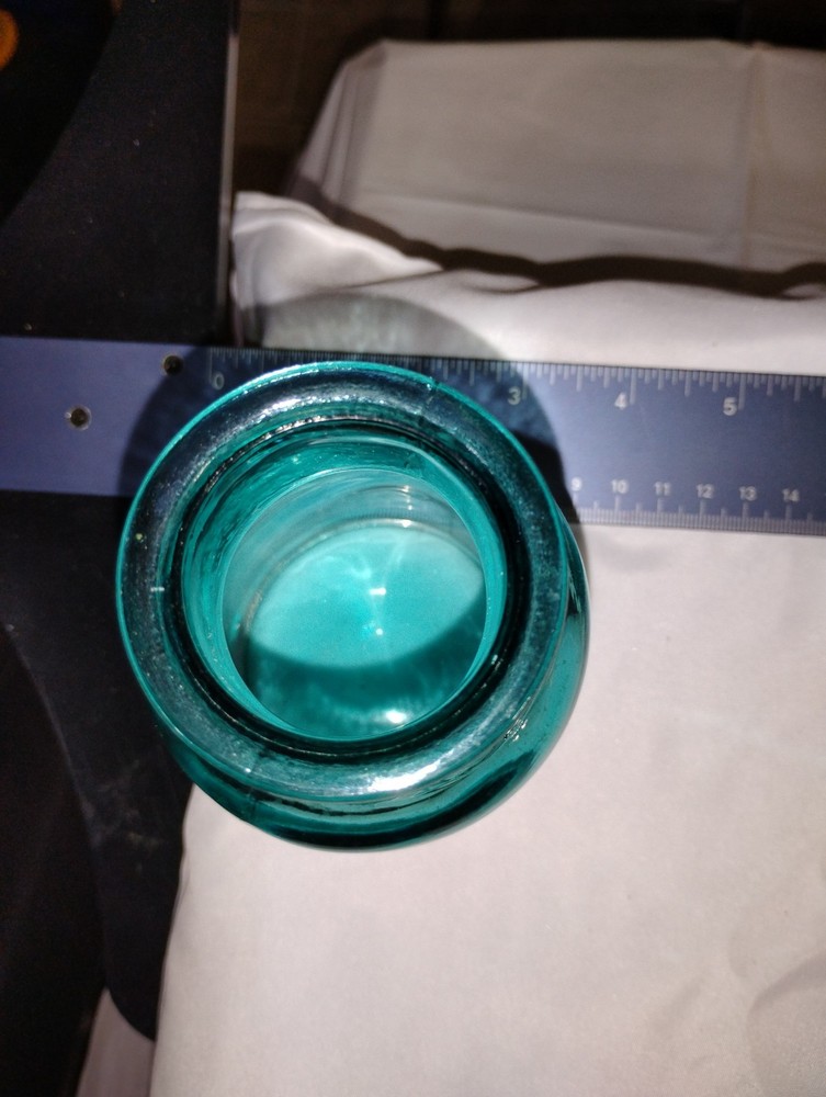 vtg. blue glass bottle