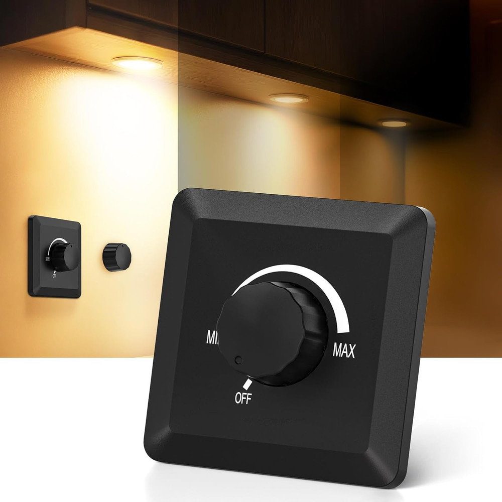 12V Dimmer Switch, 200W PWM Dimmer Switch - Adjustable Brightness for LED, Halog