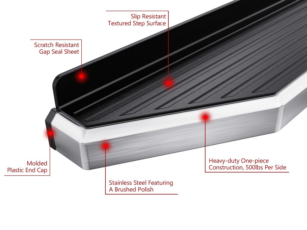 APS Polished 6" Side Step Side Bar Fit 07-17 Ford Expedition EL