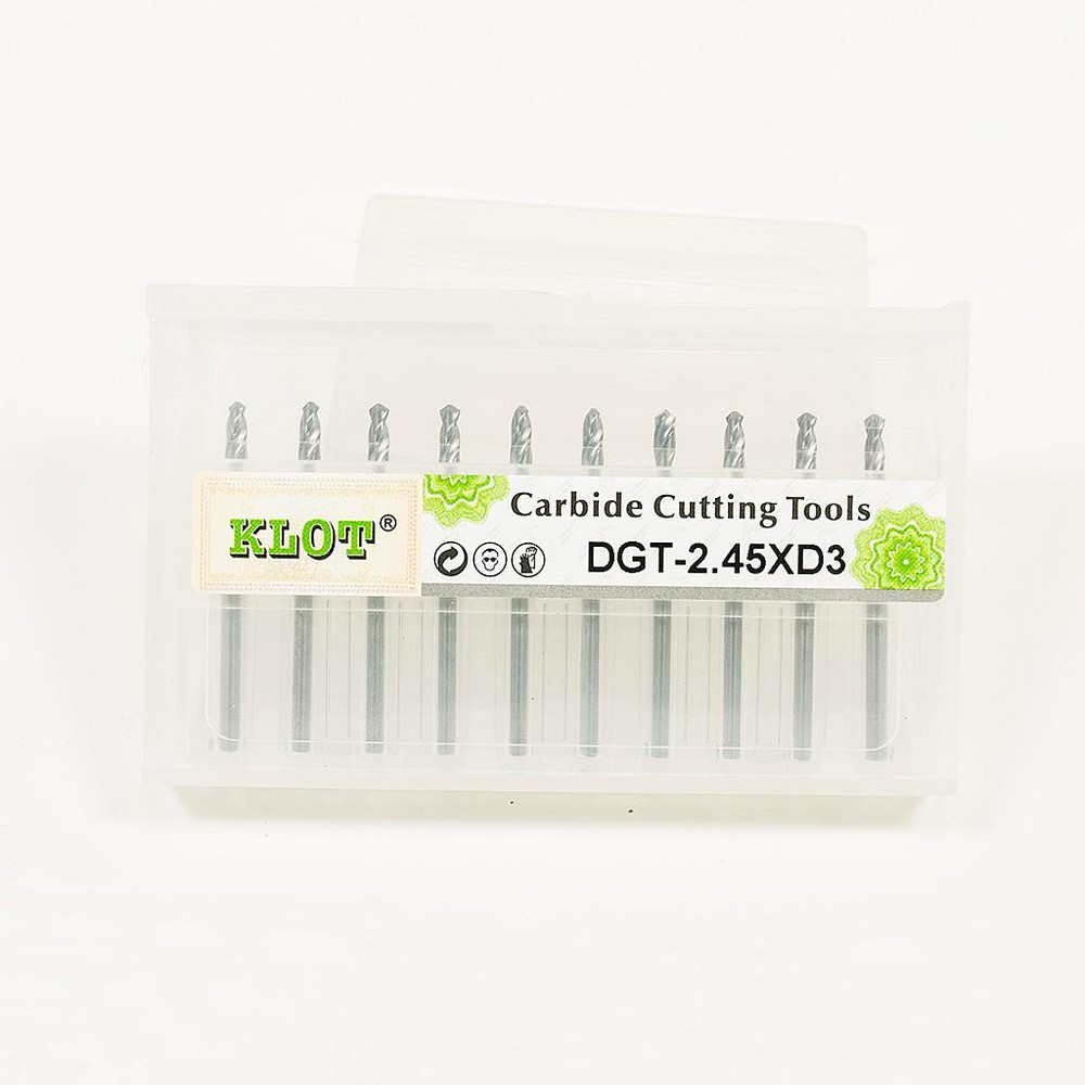 KLOT 10pcs Whole Solid Carbide PCB Micro Drill Bit 1.7mm-2.39mm Shank 3mm 55D