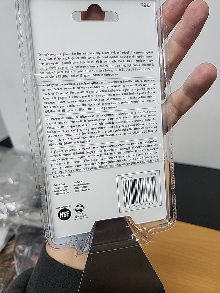 Mundial R5683 Red Handle 8 x 3" Solid Turner"