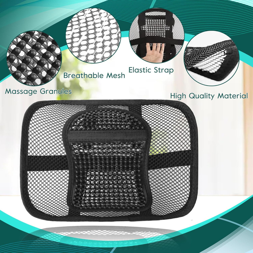 Mesh Back Lumbar Support, Back Support Seat Cushion with Breathable Mesh for Off
