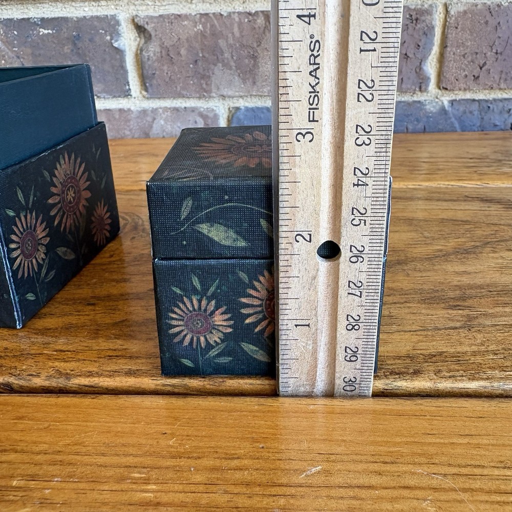 Bobs Boxes Sunflowers 2 Stacking Folk Art Boxes Primitive Art Storage Box