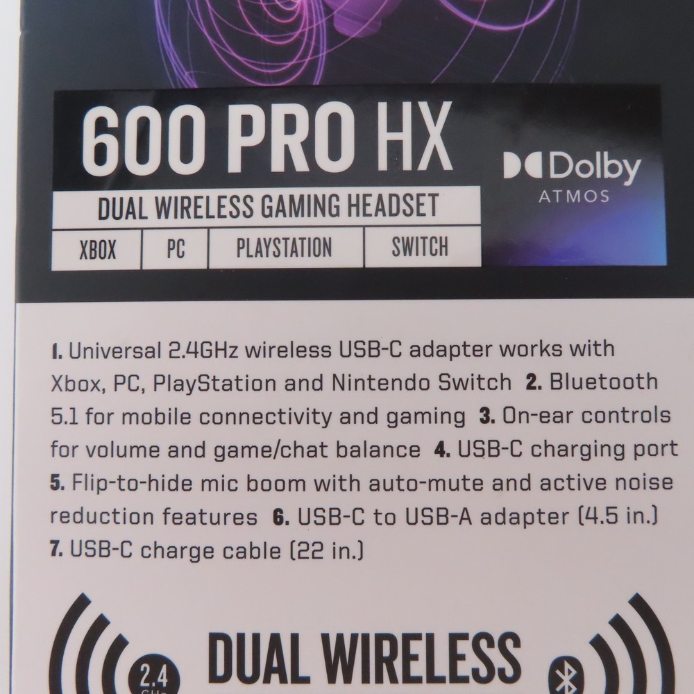 RIG Wireless 600 Pro HX Dual Universal Wireless Gaming Headset Black