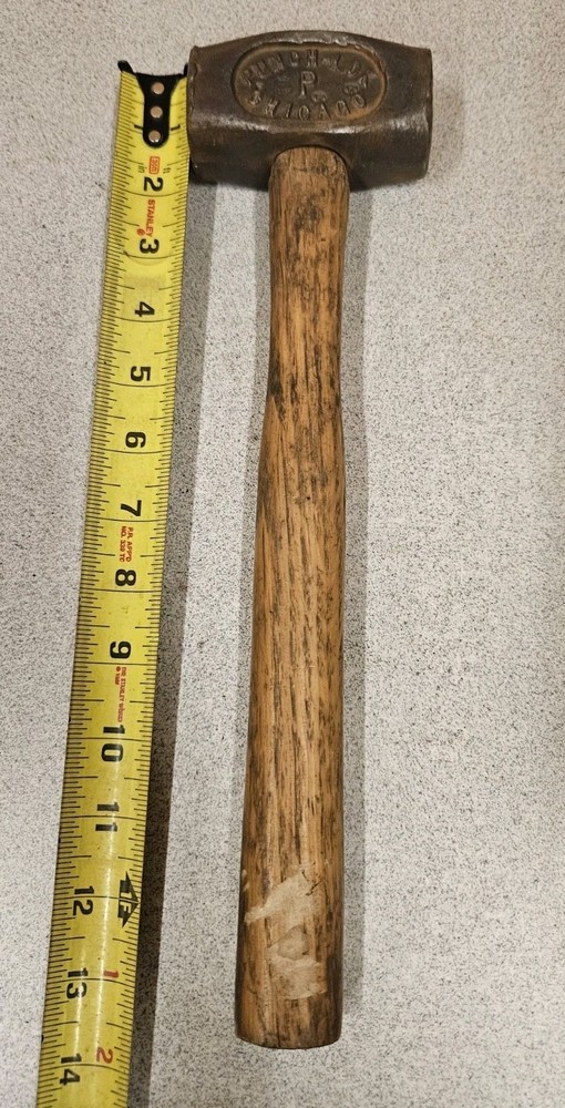 Vintage PUNCH-LOK "P" Hammer Chicago,Old Blacksmith tool