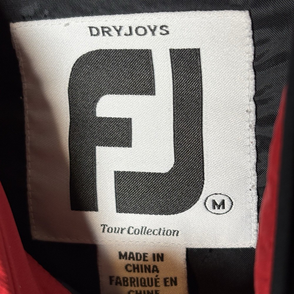 FJ FootJoy DryJoys Tour Collection Mens Medium Black Pullover Golf Jacket