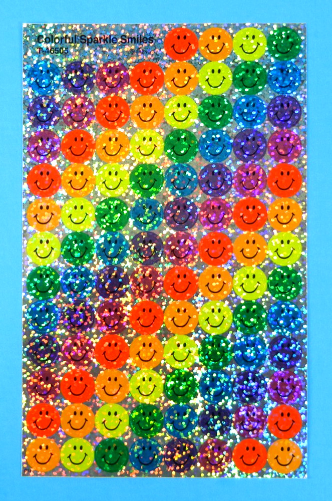 Trend Colorful Sparkle Smiles Sticker Sheet