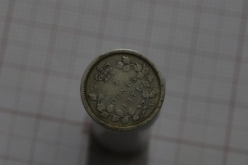 🧭 🇨🇦 CANADA 5 CENTS 1871 SILVER SHARP DETAILS VICTORIA B73 #124