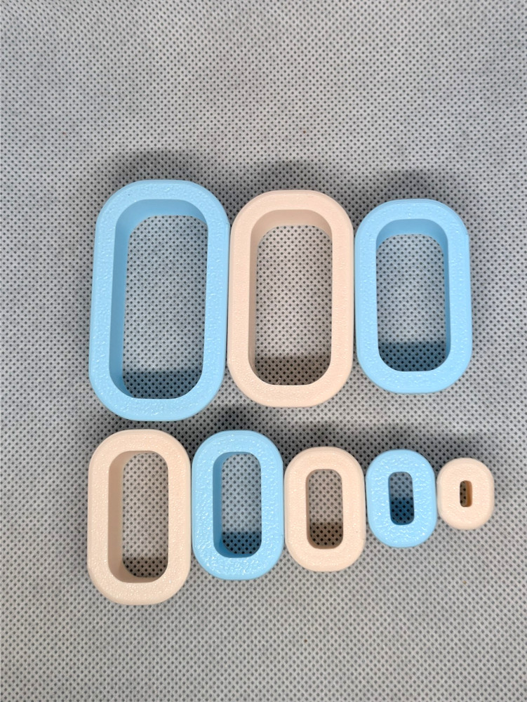 Rounded Rectangle Clay Cutter Shape Set~Polymer Crafting Tool~Stackable Outline