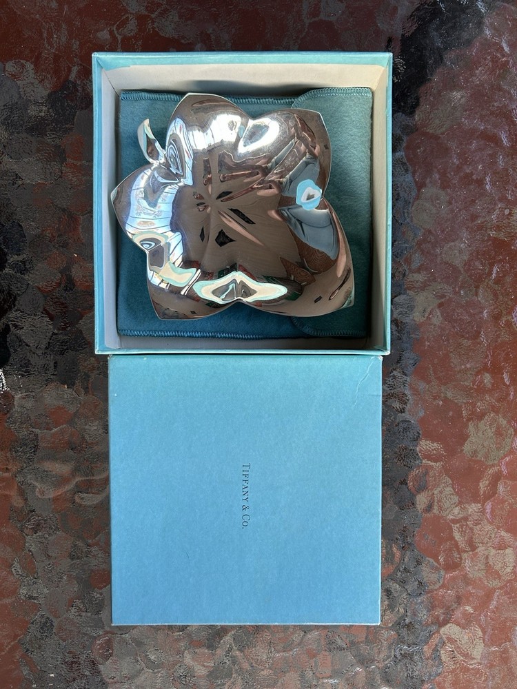 Vintage Tiffany & Co. Sterling Silver Maple Leaf Candy Nut Dish