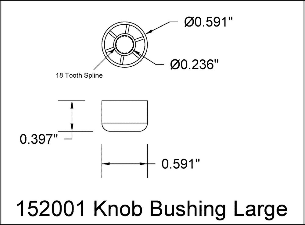 Knob Bushing for Custom Knobs Large 10 pack 152001-10P
