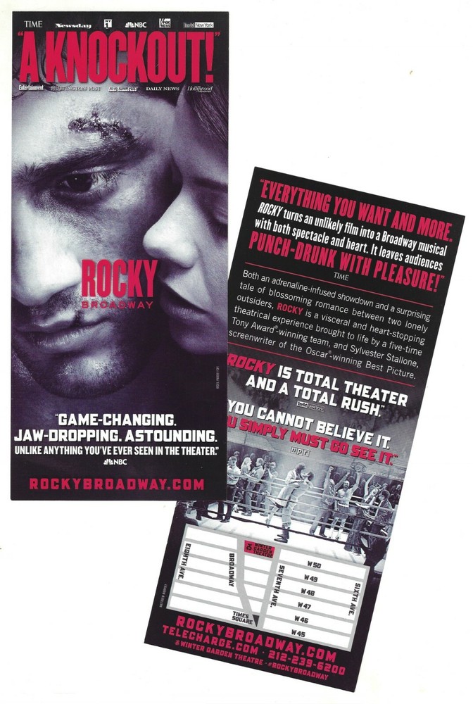 Andy Karl "ROCKY" Margo Seibert / Sylvester Stallone 2014 Broadway Flyer