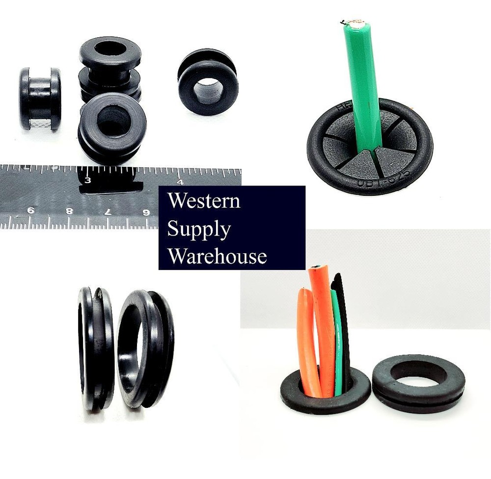 3/4" Hole Solid Rubber Grommet Panel Flush Plug for 1/16” Thick Materials 1" OD